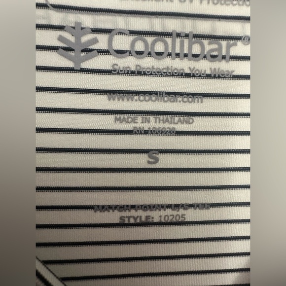 Coolibar Match Point Long Sleeve Tee Size Small Striped Performance Long Sleeve - Picture 4 of 7